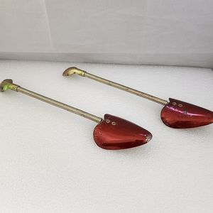 Vtg Pedor Women's Shoe Tree Form Stretcher Metal Red